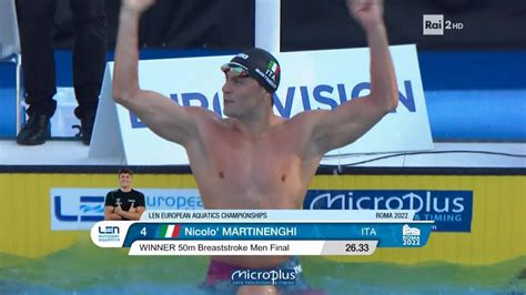 La Gara Dei 50 Rana Con Doppietta Azzurra Martinenghi Oro E Record