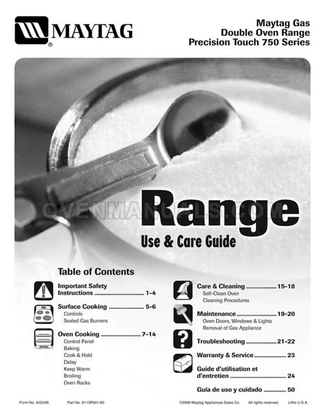 Maytag MGR6775BDS Gemini Range Use Care Guide