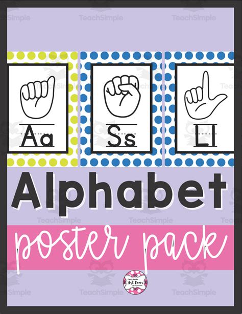 ASL Alphabet Poster Pack - Dotted Theme by Teach Simple