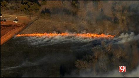 WEB EXTRA SkyNews 9 Flies Over Grass Fire In NE OKC