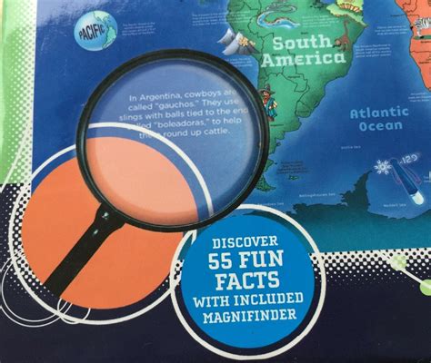 Discovery Kids World Map Puzzle with Fun Facts and Magnifier | #4606680605