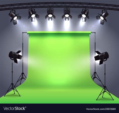 Photo Studio Spotlights Composition Royalty Free Vector