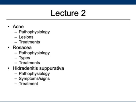 Week 1 Clinical Medicine Acne Vulgaris Rosacea Hidradenitis