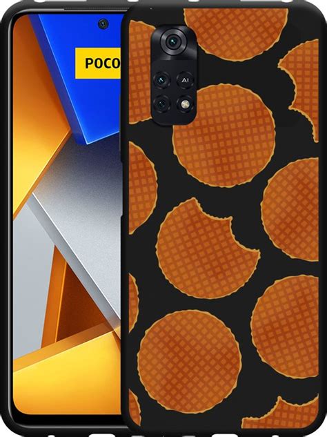 Xiaomi Poco M4 Pro Hoesje Zwart Stroopwafels Designed By Cazy Bol