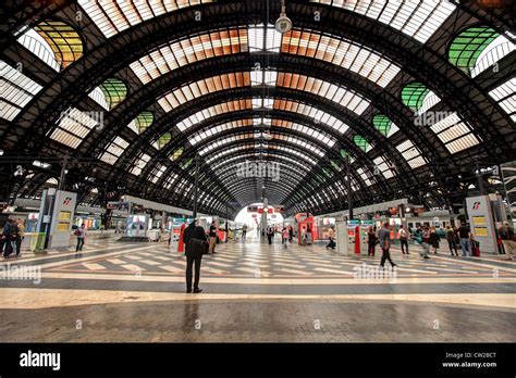 Milan Central Station (aka Milano Centrale) interior view in Italy ...