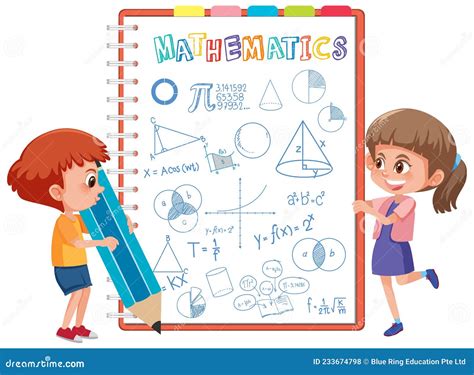 Fórmula Matemática De Doodle En La Página Del Bloc De Notas Ilustración