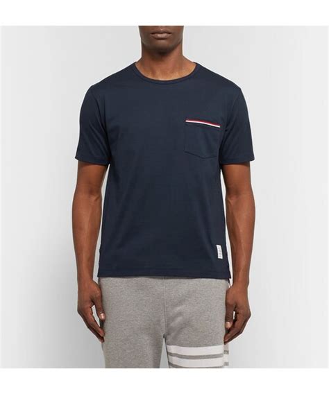 Thom Browne Thom Browne Slim Fit Grosgrain Trimmed Cotton