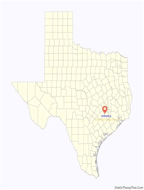 Map of Industry city, Texas - Thong Thai Real