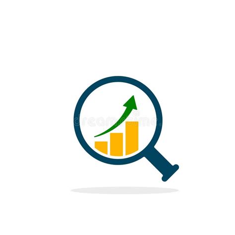 Magnifying Glass Showing Rising Chart Bar Graph Vector Business