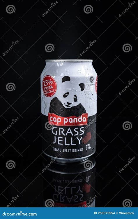 Vertical Shot Of The Panda Grass Jelly Drink Editorial Stock Image