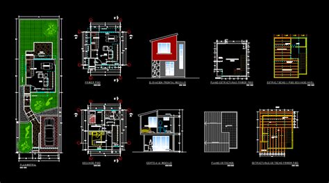 Planos Arquitectonicos Vivienda En Autocad Cad 53373 Kb Bibliocad