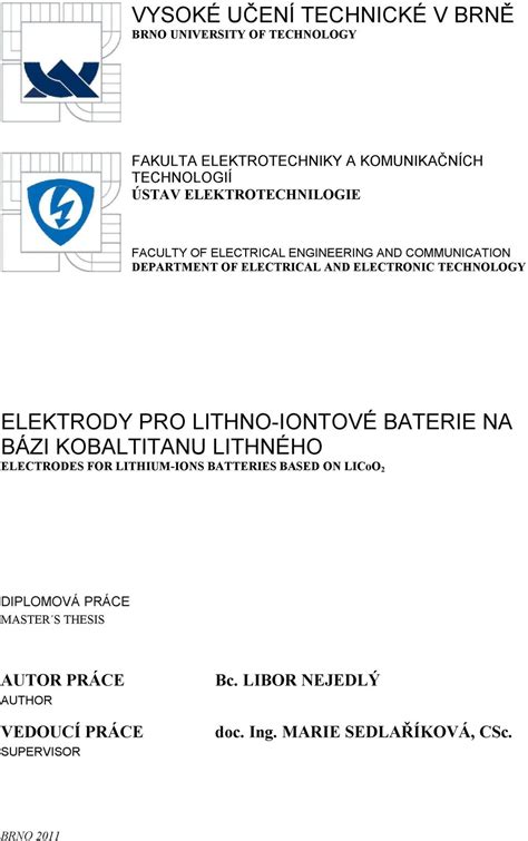 ELEKTRODY PRO LITHNO IONTOVÉ BATERIE NA BÁZI KOBALTITANU LITHNÉHO