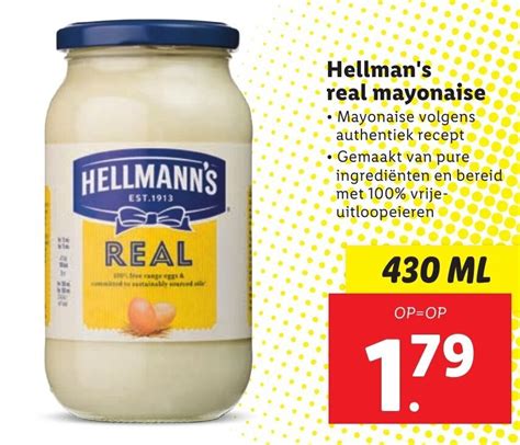 Hellmanns Real Mayonaise Ml Aanbieding Bij Lidl