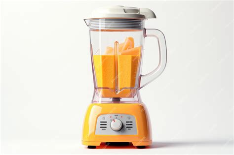 Premium Photo Blender Filled With Orange Juice On White Background On
