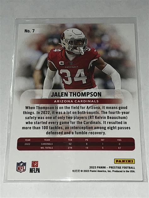 Jalen Thompson Panini Prestige Xtra Points Hyper Ebay