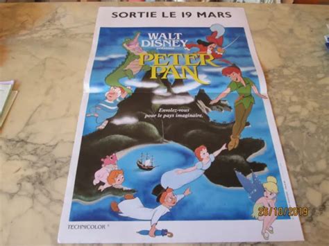 PETER PAN WALT DISNEY Affiche cinéma originale pliée F 40 60 année 1980