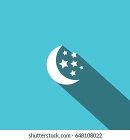 Moon Stars Icon Simple Outline Moon Stock Vector Royalty Free