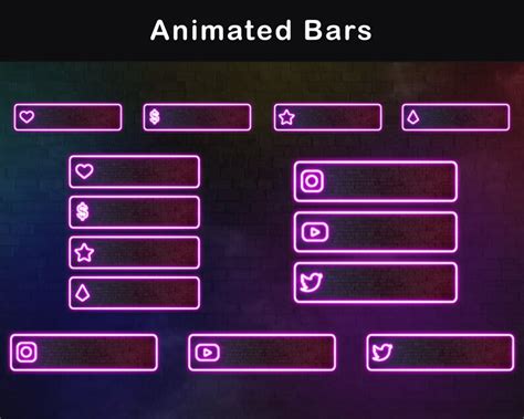 Neon Twitch Overlay Animated Package Twitch Overlay Pink Etsy