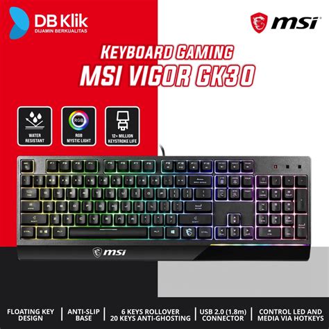 Jual Keyboard Gaming MSI VIGOR GK30 US Wired Mechanical MSI Vigor GK