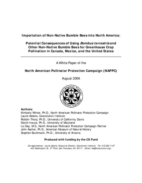 (PDF) Importation of non-native bumble bees into North America: potential consequences of using ...