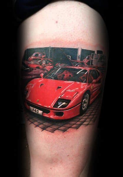 50 Ferrari Tattoo Ideas For Men Italian Sports Car Designs