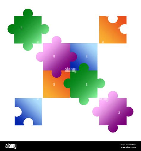 Colored Puzzles Business Team Symbol Vector Illustration Stock Image