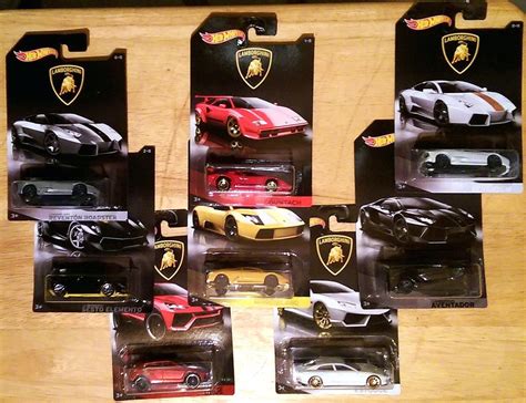 COMPLETE SET OF 8 HOT WHEELS LAMBORGHINI COLLECTION COUNTACH AVENTADOR ...