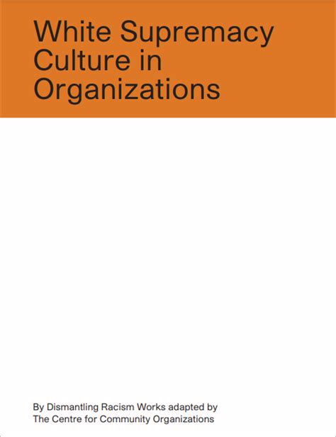 White Supremacy Culture In Organizations Resource Embedding Project