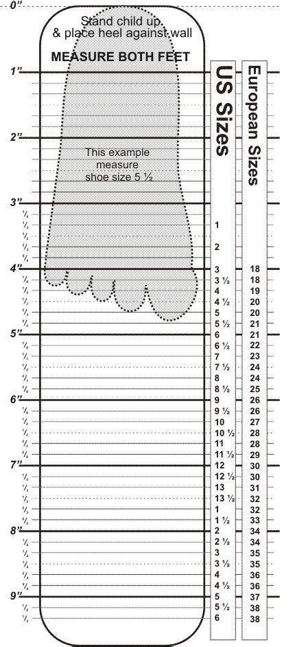 Striderite Sizing Chart Includes European Equivalents As Well - Size ...