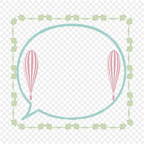 Hot Air Balloon Border Stereo Illustration Hot Air Balloon Border Blue Border Cute Border PNG