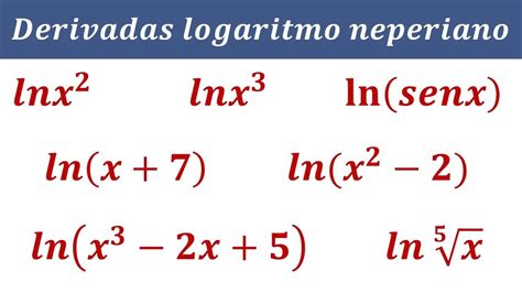 Cocinando Es Suficiente Noche Derivada De Logaritmo Natural Formula