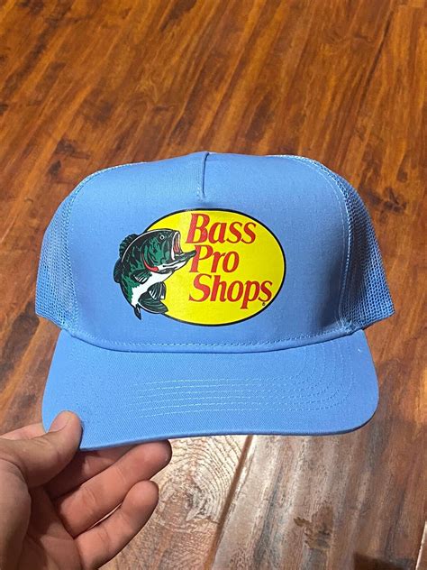 Bass Pro Shops Bass Pro Shop Trucker Hat Color Light Blue Grailed