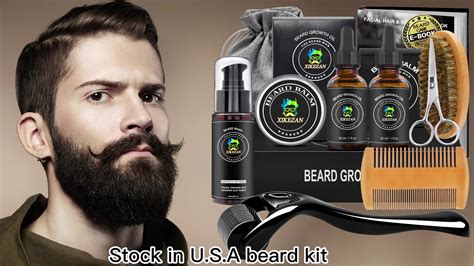 Beard Men Grooming Care Kit Private Label Beard Growth Set Custom Luxury Boxes Novelty 2023