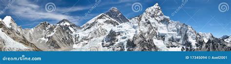 Mount Everest Panorama View Stock Photo Image 17345094