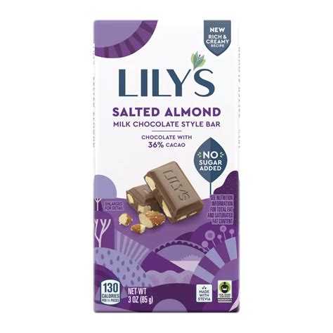 Lily S Salted Almond Milk Chocolate Style Bar 3 Oz