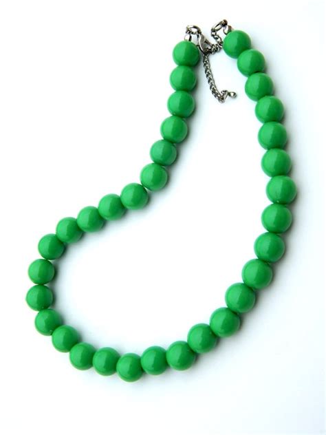 Green Beaded Necklace St Patrick S Day Green Neckla Gem