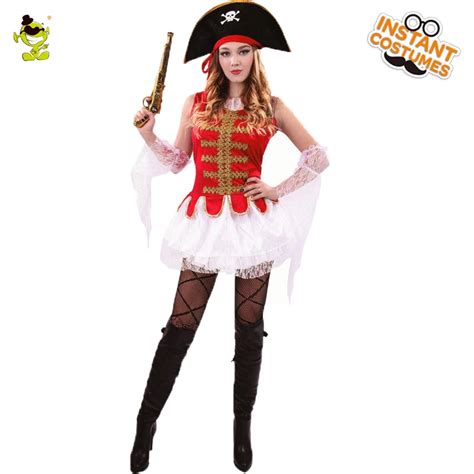 Woman Deluxe Pirate Costumes With Lace Hemlines Adult Glamourous Viking