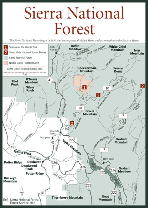 Sherpa Guides | California | Sierra Nevada | Sierra National Forest Map