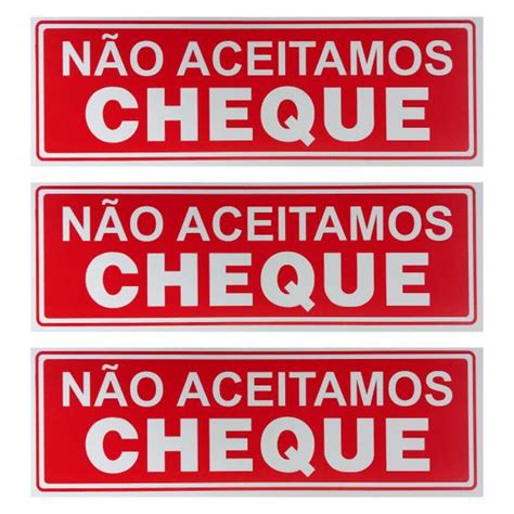 Combo Placas De Sinaliza O N O Aceitamos Cheque X Pacific Ps