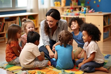 Como Ser Um Educador Antirracista Pdf - Educador alegre professor ou tutor e um grupo de crianças sentadas no ...