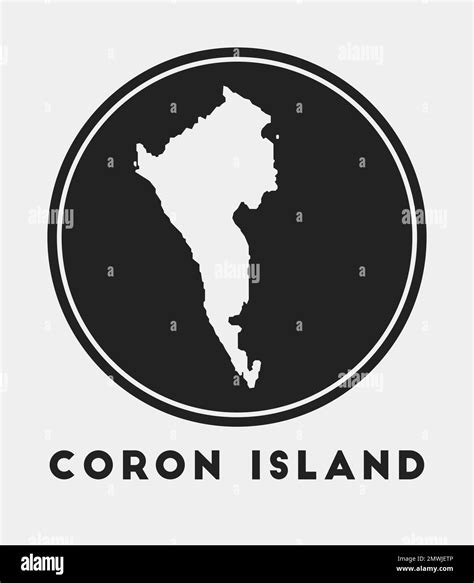 Coron Island Icon Round Logo With Map And Title Stylish Coron Island