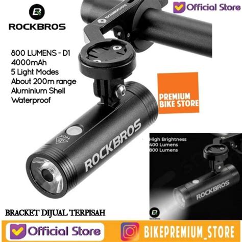 Jual Rockbros D Lampu Sepeda Depan Lumens Headlight Light