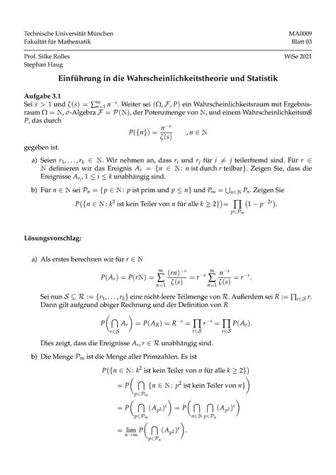 Blatt Ma Ml Exercises On Sheet Technische Universit T