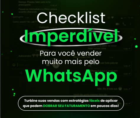 Checklist Whatsapp Turbine Suas Vendas Estrat Gias F Ceis De