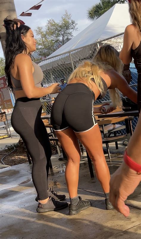 Hot Sluts With Ass In Shorts And Leggings Cameltoe Vpl Blondes And A Brunette OC Short