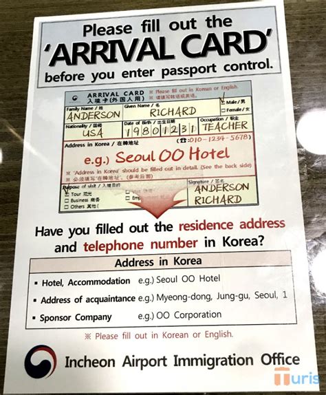 Arrival Card Korea 2024 - Wynny Morena