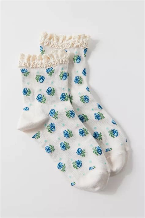 Henley Ruffle Ankle Sock Urban Outfitters