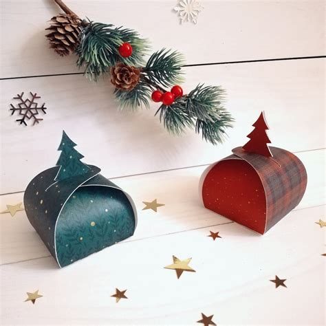 Gabarits Boîtes Arrondies Sapin SVG pour Cricut Cricut Joy Etsy France