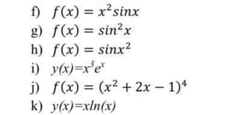 Oblicz Pochodne Funkcji F X X Sinx F X Sin X F X Sinx F X