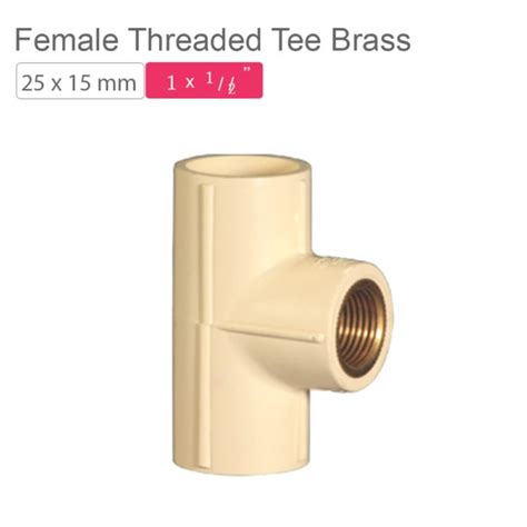 Supreme AquaGold UPVC Female Threaded Tee Brass 25x15mm SCH 80 Off